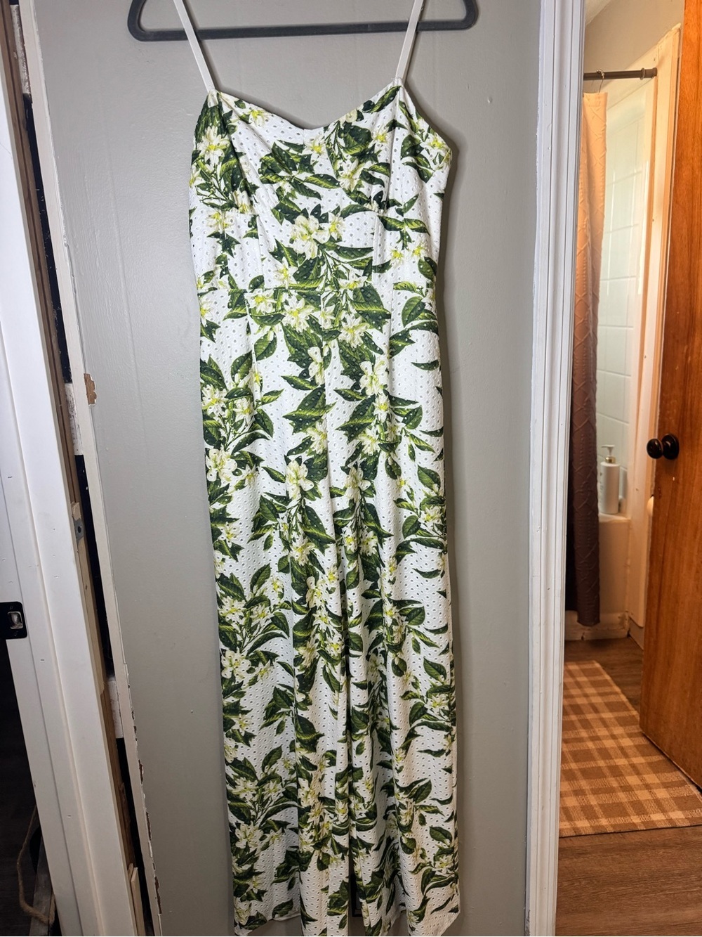 Betsey Johnson Taylor Corset Jumpsuit With Floral and Leaf Print Size 6